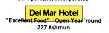 Del Mar Hotel - Mar 1974 Ad (newer photo)
